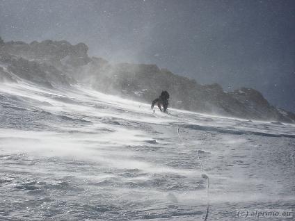 Schneesturm unterhalb des Olperer in den Zillertaler Alpen